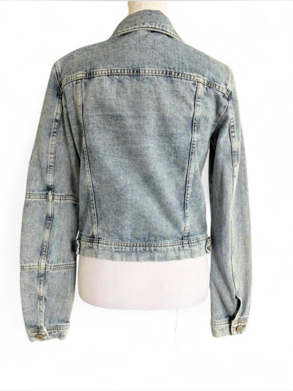 Free People Faded Light Blue Denim Jacket - Picture 3 of 7